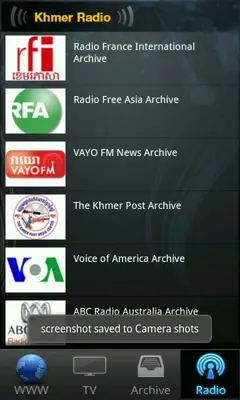 Khmer Live TV android App screenshot 0