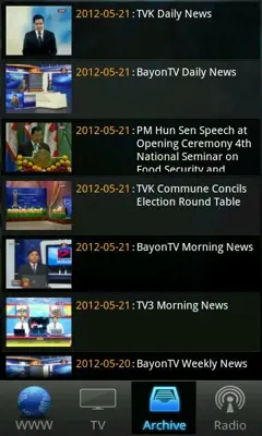 Khmer Live TV android App screenshot 1